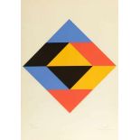 Max Bill1908 Winterthur - 1994 Berlin - Komposition - Farbserigrafie/Papier. 29/150. 45 x 45 cm,