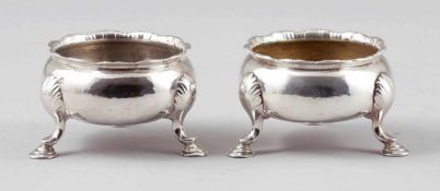 Paar SalierenLondon/England, um 1749/50. 925er Silber. Punzen: Herst.-Marke, Stadt- und