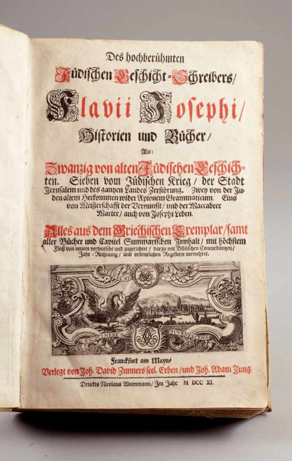 Flavius Josephus- "Des hochberühmten Jüdischen Geschicht=Schreibers Flavii Josephi Historien und - Image 2 of 2