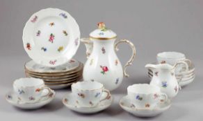 20tlg. KaffeeserviceStaatliche Porzellan Manufaktur, Meissen 1850-1947. - Streublümchen - Porzellan,