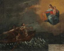 Künstler des frühen 19. Jahrhunderts- Maria erscheint drei Fischern - ÖL/Lwd. 53 x 67 cm.