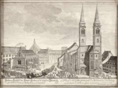 Johann Adam Delsenbach1687 - 1765 Nürnberg - "Vorderes Ansehen der Haupt=Kirchen zu St. Sebald in