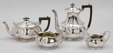 4tlg. Kaffee- und Teeservice / Coffee and Tea SetBirmingham/England, um 1903/05 925er Silber.