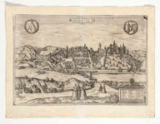 Frans Hogenberg1535 Mecheln - 1590 Köln - "Misena Hermvn Dvrorvm Vrbs" - Kupferstich. Mittelfalz. 33