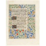 BuchseiteWohl 17. Jahrhundert. Pergament.16,5 x 13 cm. 21 x 15,5 cm. Unter Glas gerahmt.