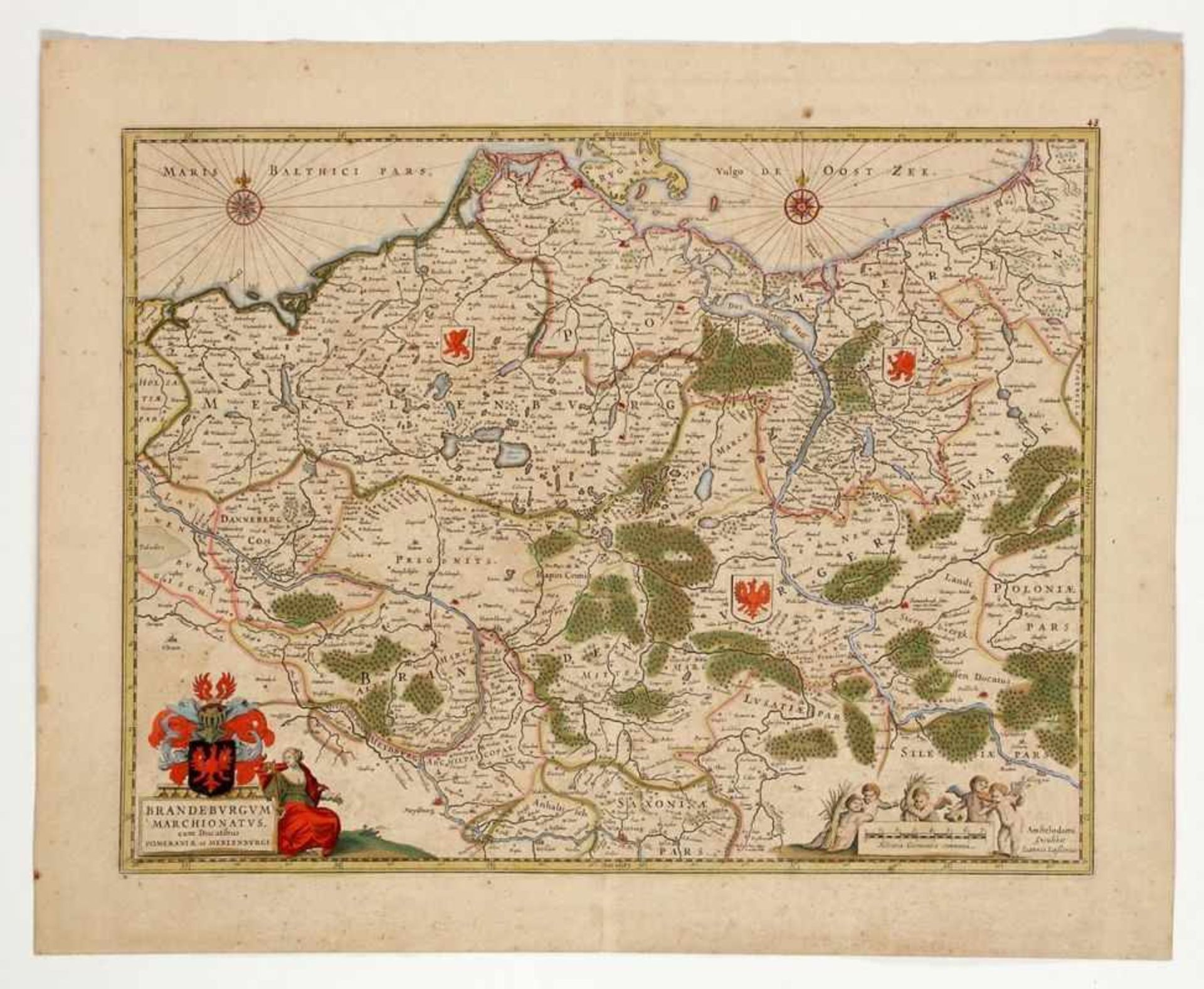 Johannes Janssoniusum 1588 Arnheim - 1664 Amsterdam - "Brandenburgum Marcchionatus, cum Ducatibus