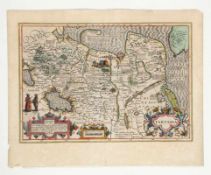 Jodocus Hondius II1593 Amsterdam - um 1629 - "Tartaria" - Kolor. Kupferstichkarte. Mittelfalz. 34