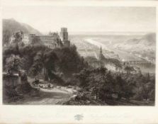 Eduard WillmannKarlsruhe 1820 - 1877 - "Heidelberg" - Stahlstich. 34,5 x 53,5 cm. 45 x 59 cm. In der