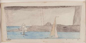 Lyonel Feininger1871 New York - 1956 New York - Flussmündung - Aquarell über Tuschfeder/Papier. 12,8