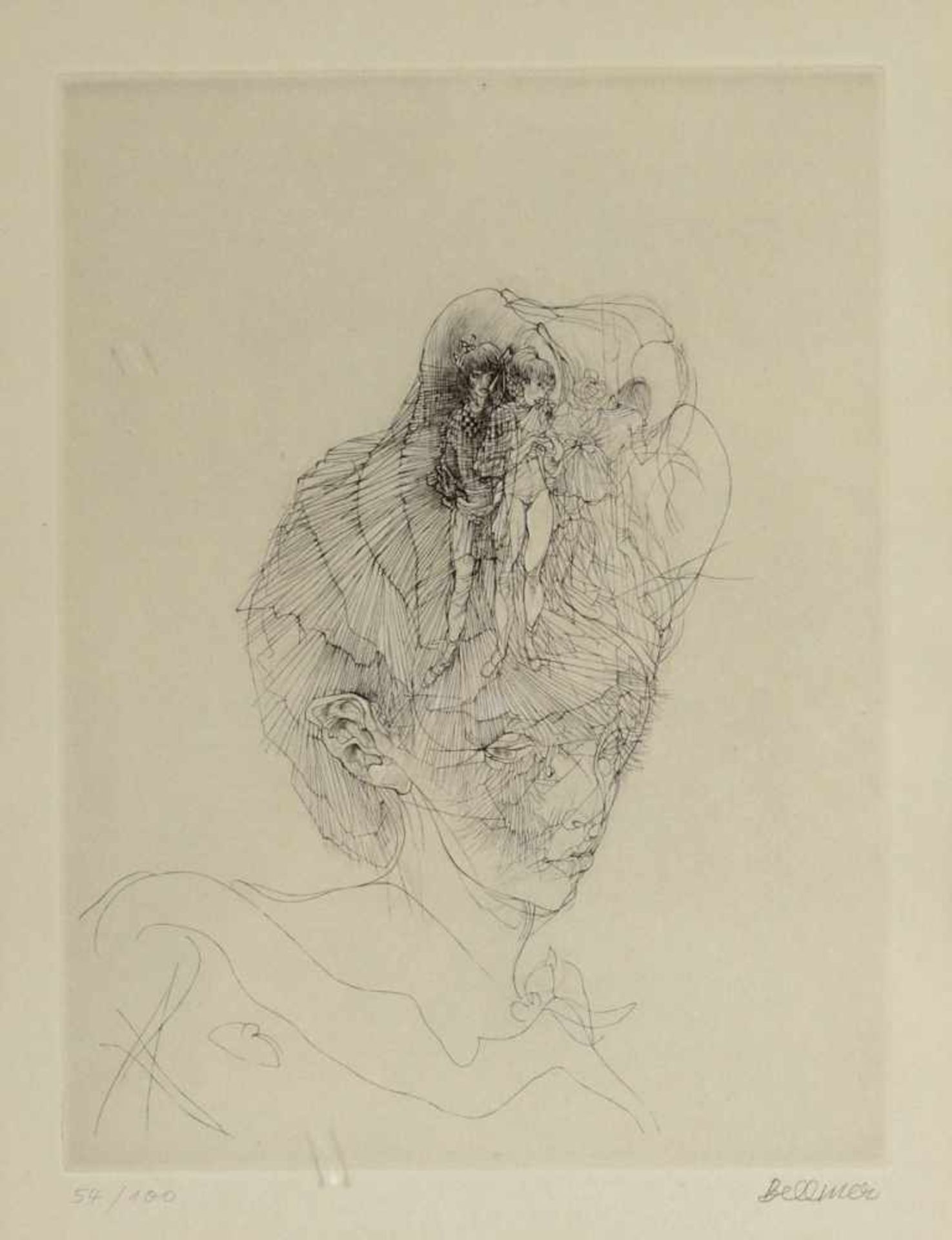 Hans Bellmer1902 Kattowitz - 1975 Paris - Ohne Titel - Kaltnadelradierung/Papier. 54/100. 29,5 x