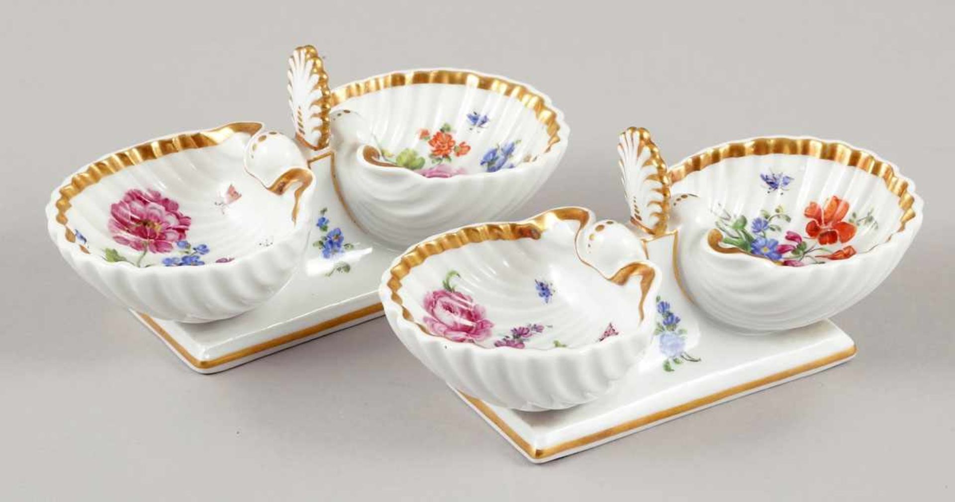 Paar Salzschälchen in MuschelformKönigliche und Staatliche Porzellan Manufaktur, Meissen 1850-