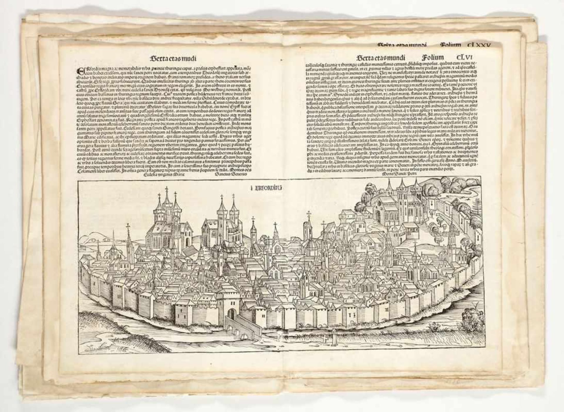 Hartmann SchedelNürnberg 1440 - 1514 - Konvolut von 9 Doppelseiten und 14 Seiten - Buchseiten mit - Bild 3 aus 3
