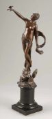 Franz Rosse1858 Berlin - 1900 Berlin - Psyche mit Schmetterling - Bronze. Braun patiniert. Grauer