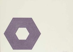 Frank Stella1936 Malden/Massachusetts - "Henry Garden" (from purple Series) - Lithographie/Karton.