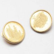 Paar Manschettenknöpfe mit Bayrischen Medaillen im Dukatengewicht585/- Gelbgold, 980/- Feingold,