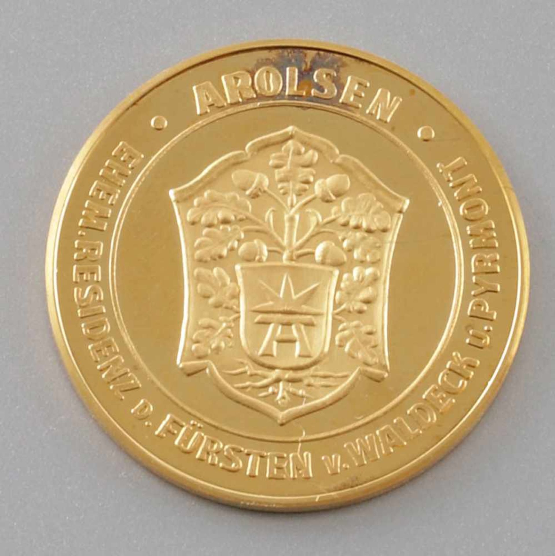 GoldmedailleDeutschland, Mitte 20. Jahrhundert. 986er GG. D. 26 mm. Gew. 8,97 g. SS. Vs. - Image 2 of 2