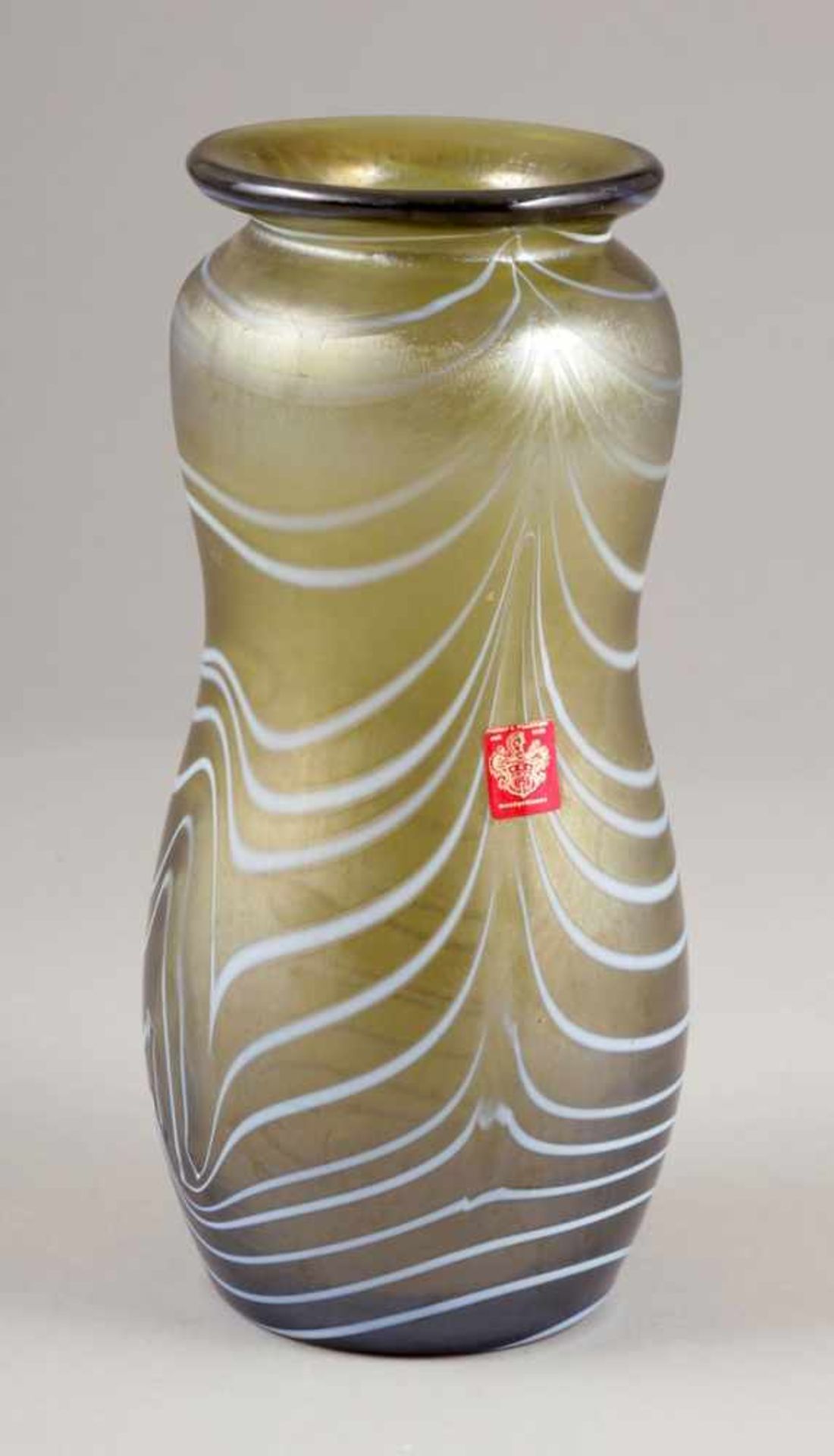 Vase mit ausgestelltem RandFerdinand von Poschinger, Glashüttenwerke Buchenau. Grünes Glas mit