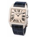 Cartier Santos Dumont Unisex-Armbanduhr Paris 2000er Jahre. WG 18 Kt. Glattes, rechteckiges Gehäuse,