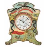 Deutsche «Reichs-Colonial-Uhr» Badische Uhrenfabrik Furtwangen um 1905. Metallschild, polychrom