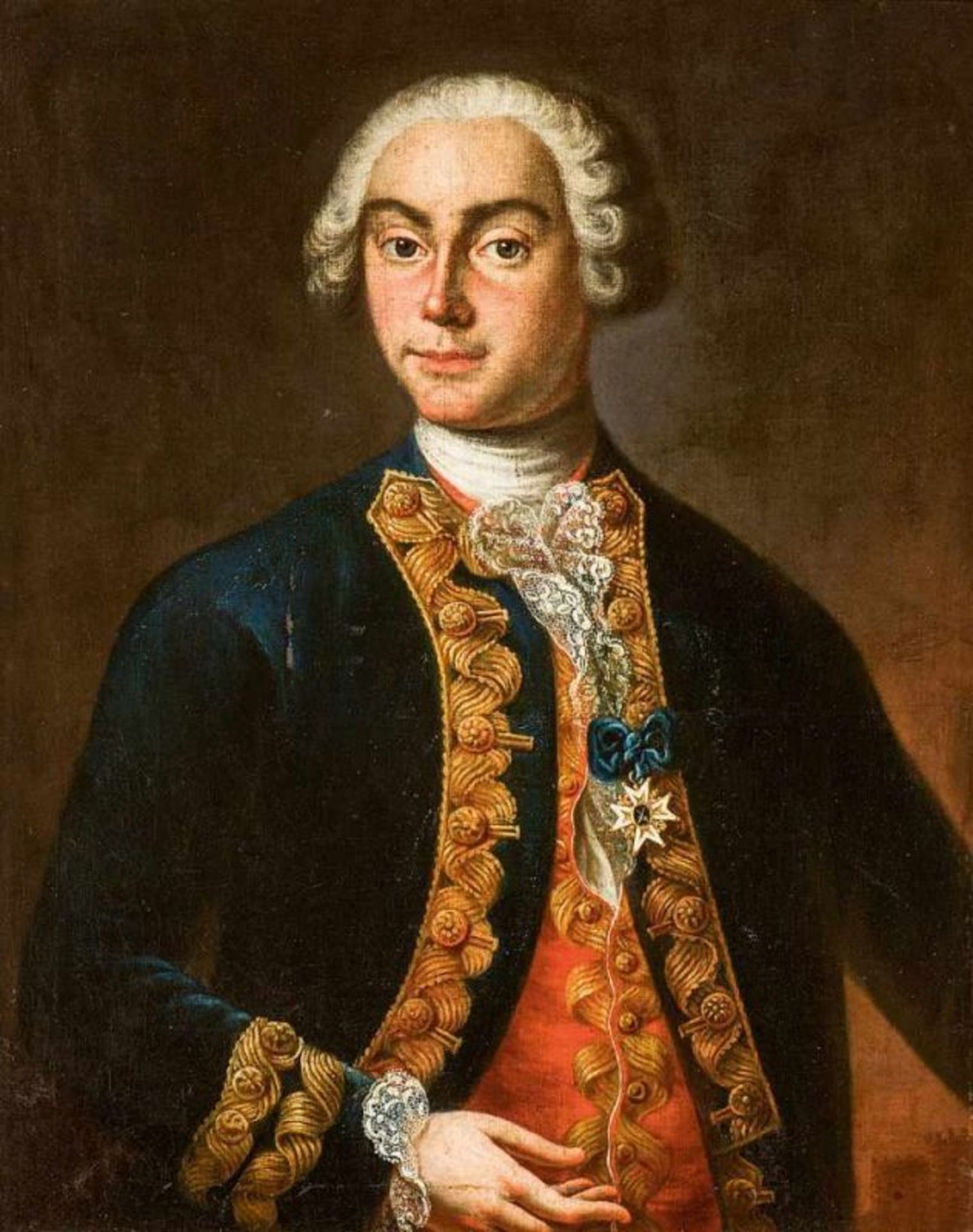 Hofporträtist Um 1760/70.Brustbildnis eines Offiziers und Ritters des französischen