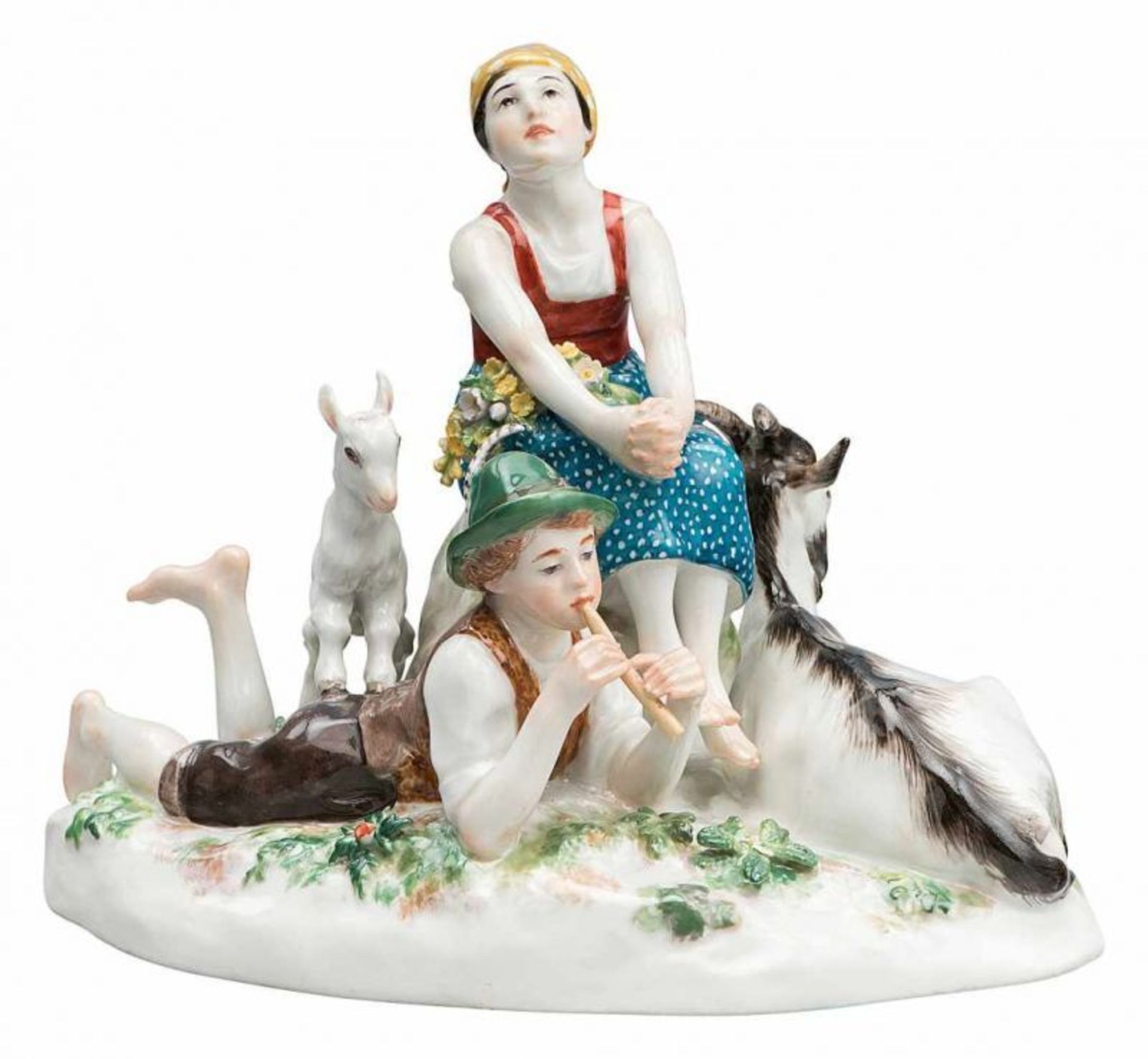 Zwei Hirtenkinder «Der Frühling» Entwurf Erich Hösel 1905 - 1910, Ausführung Meissen Anfang 20.