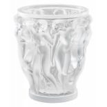 Vase «Bacchantes» Lalique, Paris Ende 20. Jh. Farbloses, transparentes Glas, in die Form gepresst,