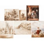 Sammlung von 18 Handzeichnungen 18 Zeichnungen in unterschiedlichen Techniken von verschiedenen