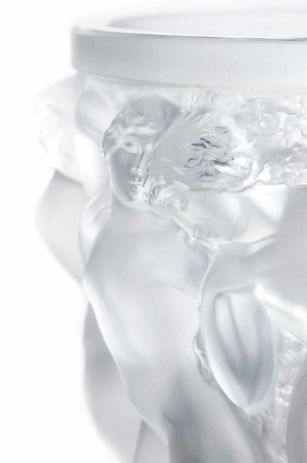 Vase «Bacchantes» Lalique, Paris Ende 20. Jh. Farbloses, transparentes Glas, in die Form gepresst, - Bild 2 aus 2