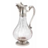 Weinkaraffe mit Maskaron Boin Taburet à Paris / Henry Frères & Cie Paris um 1900. Silber 950,