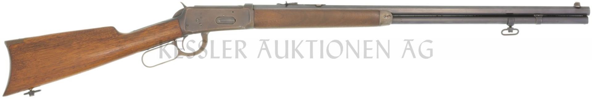 Unterhebelrepetierbüchse, Winchester 1894, hergestellt 1924, Kal. 32WinSpec LL 660mm, TL 1120mm.