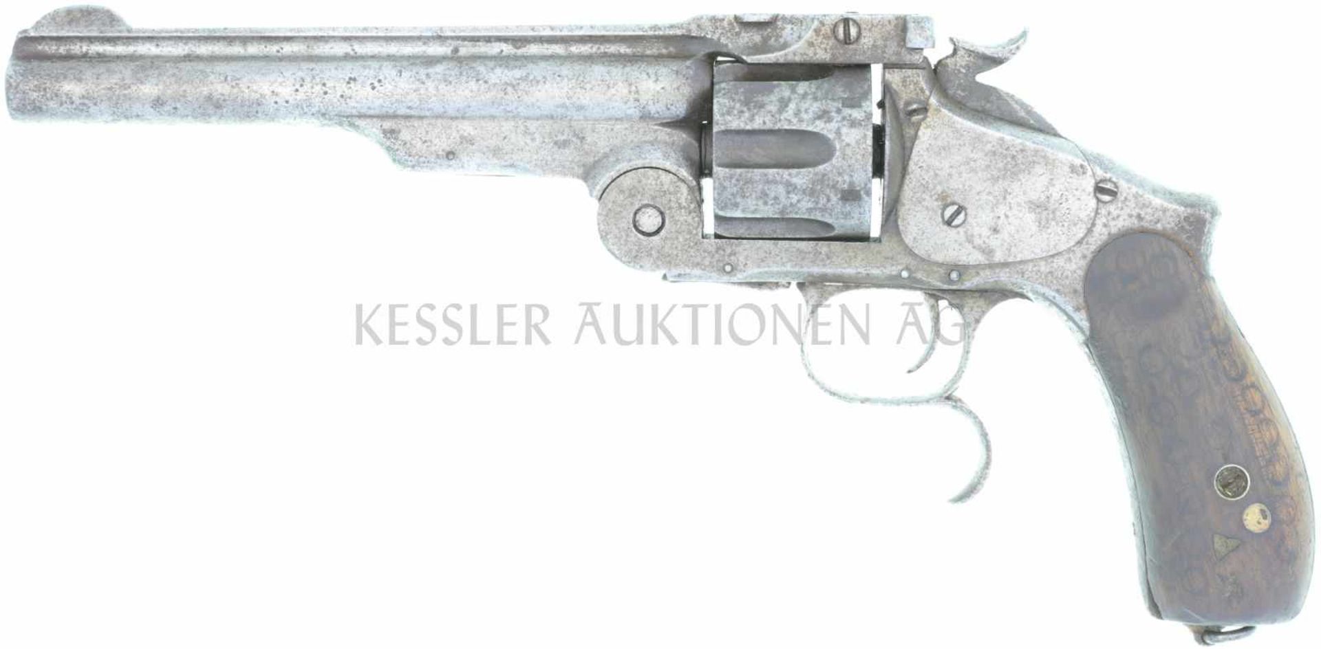 Revolver, S&W Model 3 Russian Second Model, Kal. .44Rus LL 165mm, TL 300mm, Ganzstahlwaffe mit SA-