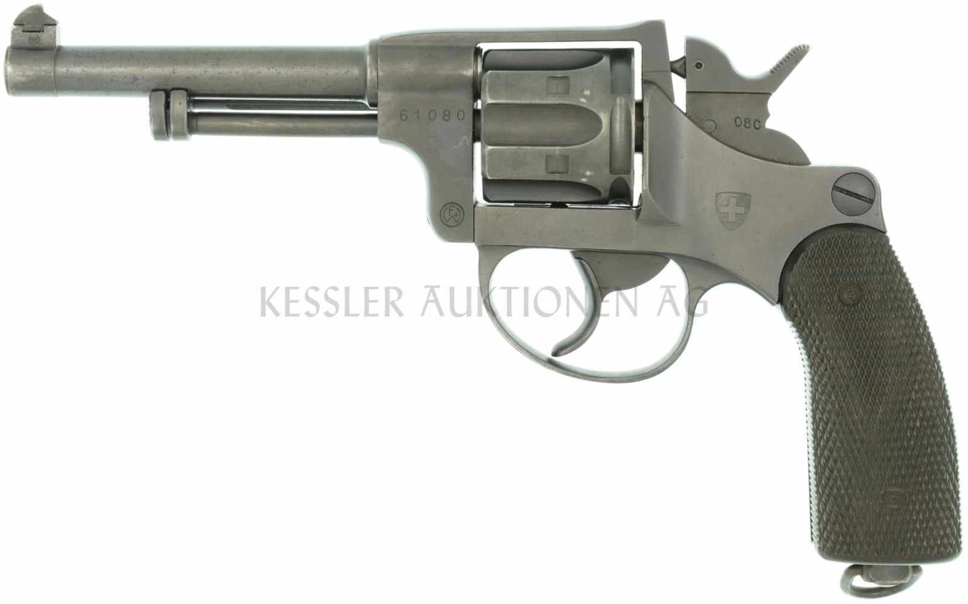 Revolver, Ord. 29, WF Bern, Kal. 7.5mm LL 115mm, brünierte Ganzstahlwaffe mit DA-Abzug, Dachkorn