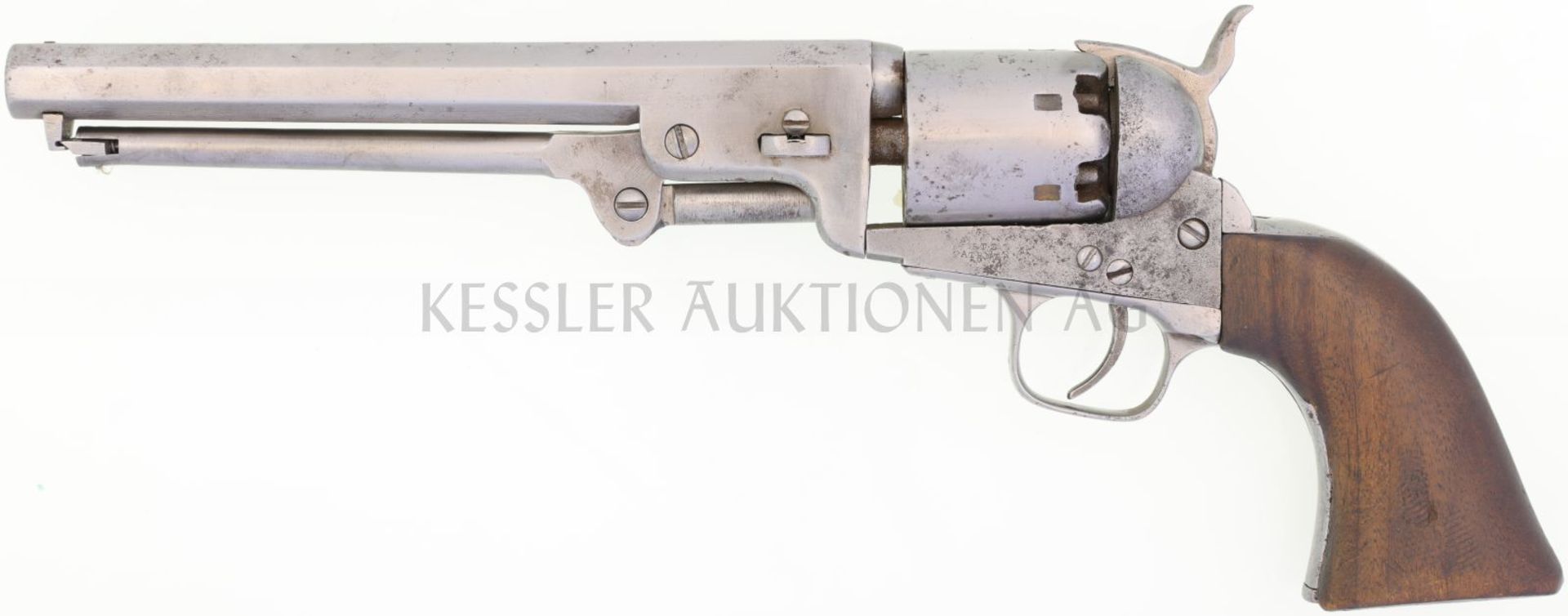 Perkussionsrevolver, Colt London, Model 1851, Kal. .36 LL 190mm, TL 330mm, Achtkantlauf mit