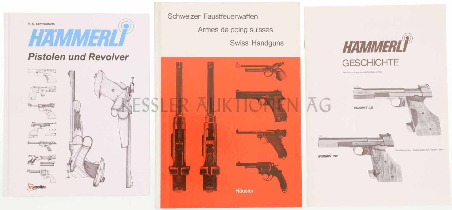 Konvolut 2 Bücher und 1 Heft 1. Hämmerli Pistolen und Revolver, Autor N.U. Schweinfurth, Verlag VS