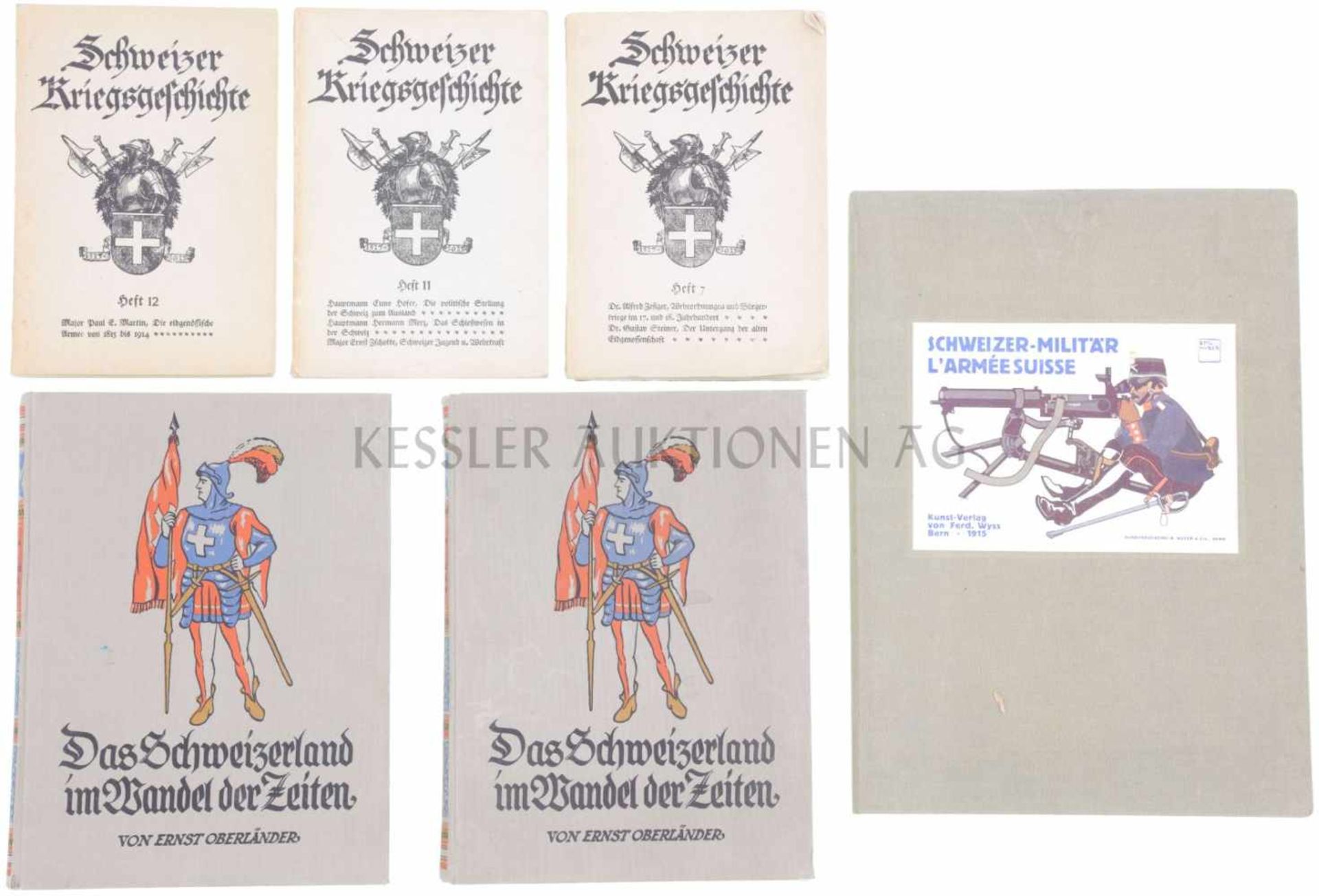 Konvolut 6 Bücher 1. Schweizer Kriegsgeschichte, Heft 7, Verlag Oberkriegskommissariat (