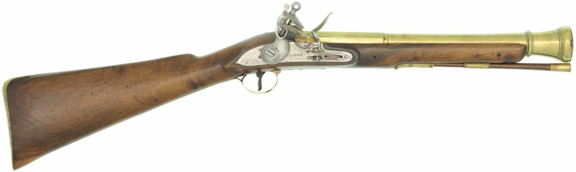 Steinschloss Tromblon (Blunderbuss) englische Marine um 1790, Kal. 16/40mm LL 376mm, TL 775mm,