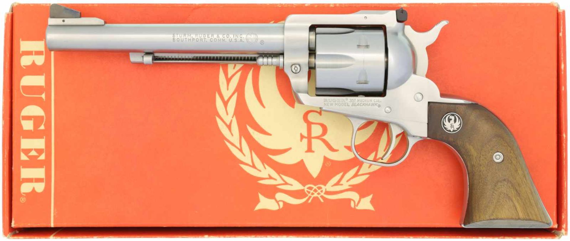 Revolver, Ruger New Model Blackhawk, Inox, Kal. .357Mag LL 166mm, polierte Ganzstahlwaffe mit SA-