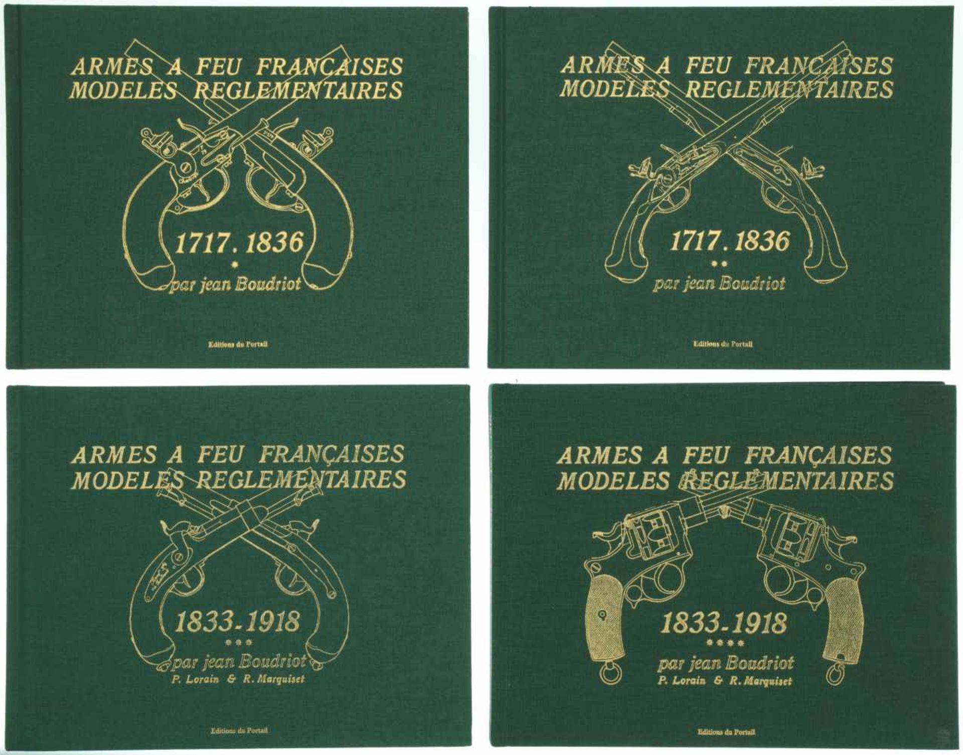 Konvolut von 4 Bänden "Armes a Feu Francaises, Modeles Reglementaires" 2 Bände 1717 - 1836, 2