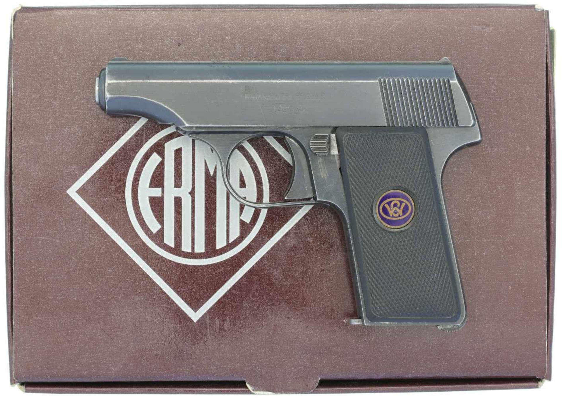 Taschenpistole, Walther Mod. 8, Kal. 6.35mm LL 75mm, polierte und brünierte Ganzstahlwaffe, schwarze