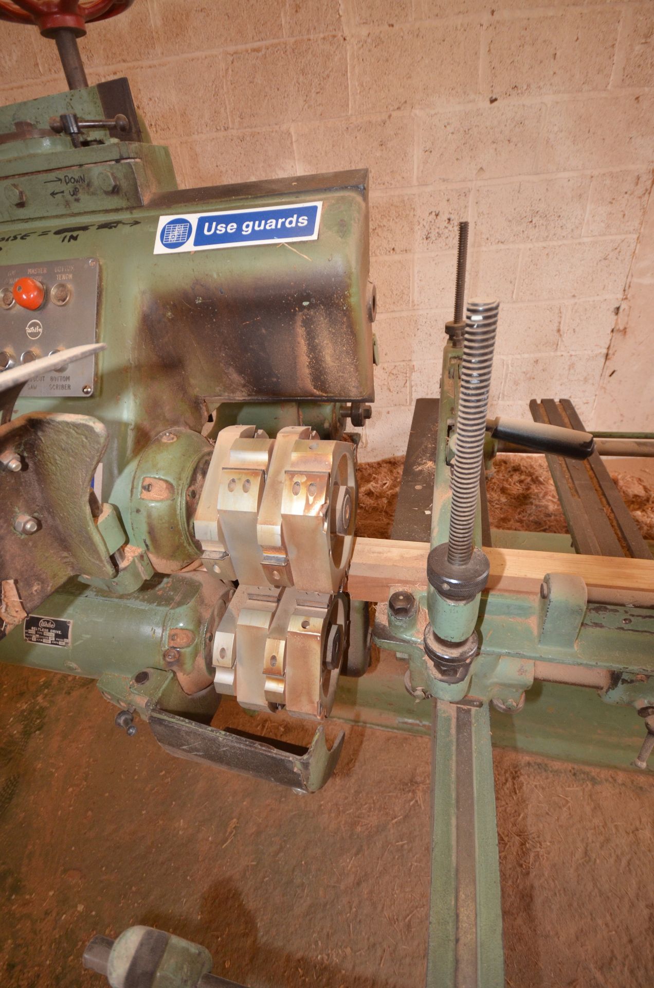 White Tenoner serial no M40120N 2 head with cut off saw - Image 2 of 5