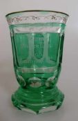 Biedermeier Andenkenglas "Zum Andenken Bad Reichenhall", 2 Ansichten, farbloses Glas, grün