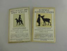 24 Schattenriss - Postkarten nach Paul Koewka, in orig. Hülle, Callwey Verlag München