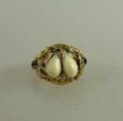 Herrenring Gelbgold 585 mit Grandel und Diamant, RG 20mm, 9g.