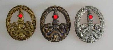 Bandenkampfabzeichen in Bronze, Silber u. Gold, sog. 3.Reich, Sammleranfertigung