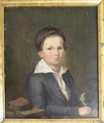 Biedermeier Portrait, Öl/Lw., Portrait des Aug. Mayer (*1836 Ludwigsburg), Craquele, i.R. 35cm x