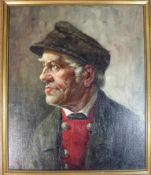 Hub, Kilian (Würzburger Künstler - tätig 1.H.20.Jh.), Gemälde Öl/Lw., Portrait eines Mannes in