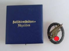 Abzeichen Sammleranfertigung - Fallschirmschützenabzeichen im Etui, sog. 3.Reich