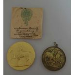 Pferdesport - 2 Medaillen, Namur 1921-1922, d. 46mm, und 25 Reichsverband für Zucht- und Prüfung