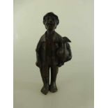 Steinbrenner, Theophil (*1946 Herbstadt / Grabfeld), Bronze, "Bauer mit Gans", h. 18,5cm,