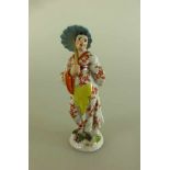 Meissen, Schwertermarke 20.Jh., Chinesin mit Sonnenschirm, Standfigur m. Schirm in traditioneller